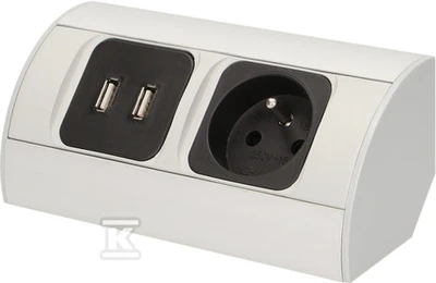 Orno Lizdas Baldų lizdas 1x2P+Z, 2xUSB