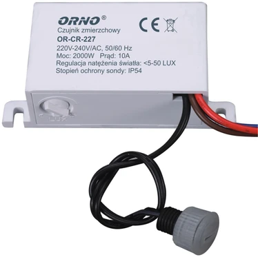 ORNO TWILIGHT jutiklis SU LAUKO MINI ZONDU, 2000W