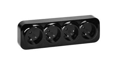 Orno Lizdas Keturgubas „ToDo“ lizdas 2P+Z IP20, 16A, 230V AC, juodas