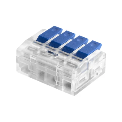 Orno Złączka 4 laidų kompresinė instaliacinė jungtis; bet kokiam 0,75–4 mm² laidui; IEC 450 V / 32 A; 4 vnt. lizdinėje pakuotėje.