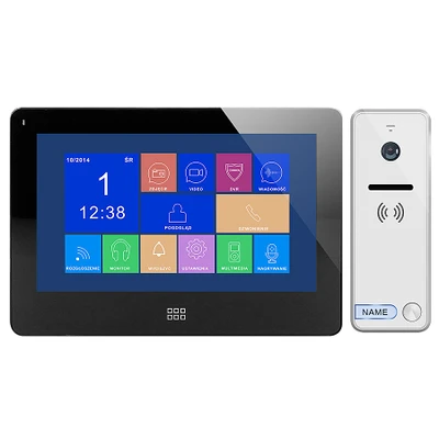 Orno Rinkinys Vaizdo domofono komplektas, spalvotas be ragelio, 7 colių LCD jutiklinis ekranas, OSD meniu, atmintis, SD kortelės lizdas, DVR, vartų valdymas, juodas, FELIS MEMO