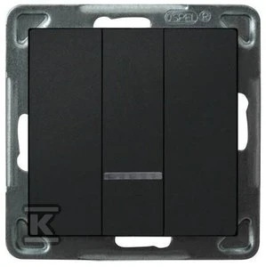 Ospel triguba jungtis Sonata 10AX IP20 juodas metalas (ŁP-13RS/m/33)