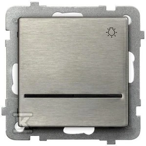 Ospel Light mygtukas Sonata 10AX IP20 su apšvietimu iš nerūdijančio plieno (ŁP-5RMS/m/37)
