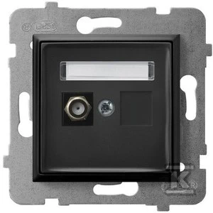 Ospel ARIA F tipo antenos lizdas vienas juodas metalinis GPA-1UF/m/33