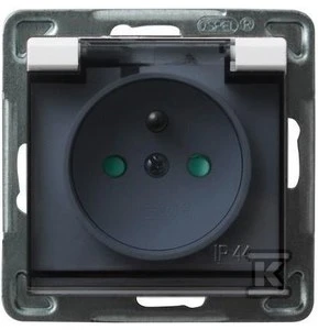 Ospel Socket Sonata atsparus purslams su įžeminimu ir langinėmis dūmų sklende balta (GPH-1RZP/m/00/d)