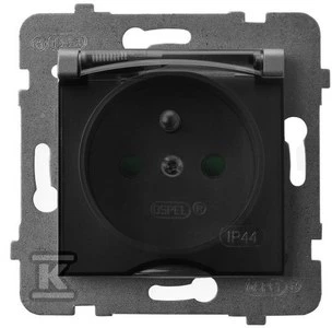 Ospel ARIA Atsparus purslams lizdas su IP44 su langinėmis srovėms permatomas dangtelis pilkas matinis GPH-1UZP/m/70/d