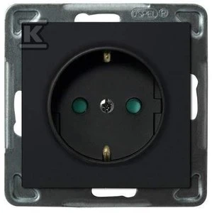Ospel Socket Sonata vienvietis schuko su langinėmis juodos spalvos (GP-1RSP/m/33)