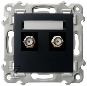 Ospel antenos lizdas Ospel Szafir GPA-2ZF/m/33 tipo F dvigubas juodas metalinis