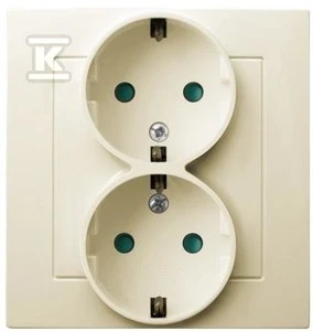 Ospel Socket AS dvigubas schuko su ekru srovės sklendėmis (GP-2GSP/27)