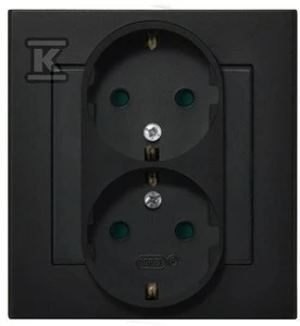 Ospel Socket Sonata dvigubas schuko su juodo metalo langinėmis (GP-2RSP/33)