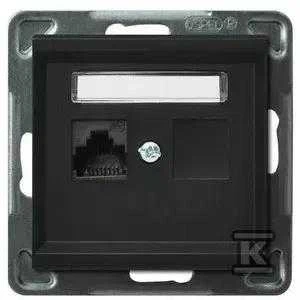 Ospel Kompiuterio lizdas Sonata single RJ45 5e juodas metalic (GPK-1R/K/m/33)