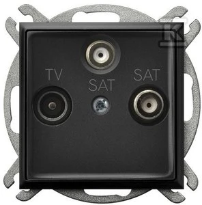 Ospel ARIA RTV-SAT lizdas su dviem SAT išėjimais juodo metalo GPA-U2S/m/33