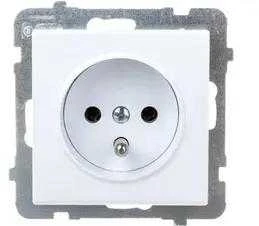 Ospel GP-1RZ/m/75 SONATA Vienvietis lizdas su įžeminimu, matinė balta GP-1RZ/m/75