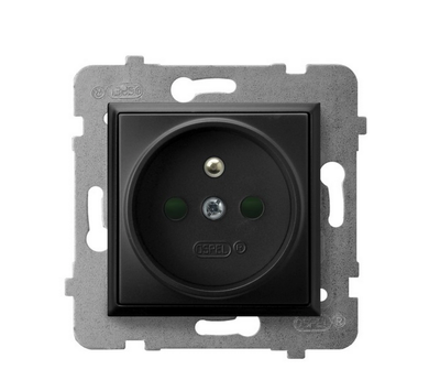 Ospel GP-1UZP/m/33 ARIA Viengubas lizdas su srovės kelio sklendėmis, juodos metalinės spalvos GP-1UZP/m/33
