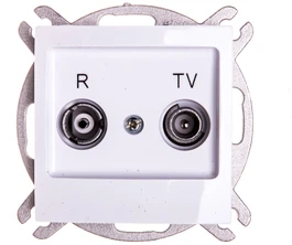 Ospel Impresja RTV antenos lizdas 10dB baltas (GPA-10YP/m/00)