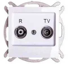 Ospel Impresja RTV antenos lizdas 10dB baltas (GPA-10YP/m/00)