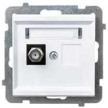 Ospel GPA-1RF/m/75 SONATA F tipo antenos lizdas, viengubas matinės baltos spalvos GPA-1RF/m/75