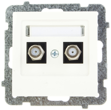 Ospel GPA-2GF/m/27 AS Dvigubas antenos lizdas, F tipo, ecru GPA-2GF/m/27