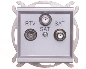 Ospel GPA-R2S/m/38 SONATA RTV-SAT-SAT antenos lizdas, matinės sidabrinės spalvos GPA-R2S/m/38