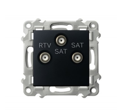Ospel GPA-Z2S/m/33 SZAFIR RTV-SAT lizdas su dviem SAT išėjimais, juodos spalvos metalinis GPA-Z2S/m/33