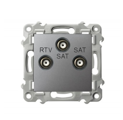 Ospel GPA-Z2S/m/70 SZAFIR RTV-SAT lizdas su dviem SAT išėjimais, pilkai matinis GPA-Z2S/m/70