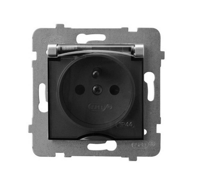 Ospel ARIA Purslams atsparus lizdas su IP44 permatomu dangteliu sidabrinis GPH-1UZ/m/18/d