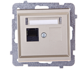 Ospel GPK-1R/K/m/39 SONATA Viengubas kompiuterio lizdas RJ45 cat.5e šampano spalvos auksinis KRONE GPK-1R/K/m/39