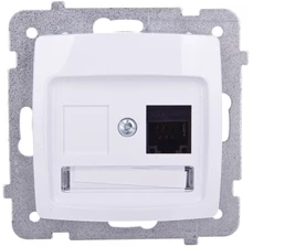 Ospel GPK-1S/K/m/00 KARO Vienvietis kompiuterio lizdas RJ45 kat.5e MMC baltas GPK-1S/K/m/00