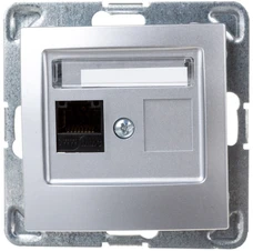 Ospel Kompiuterio lizdas Impresja vienvietis RJ45 kat.5e sidabras (GPK-1Y/K/m/18)