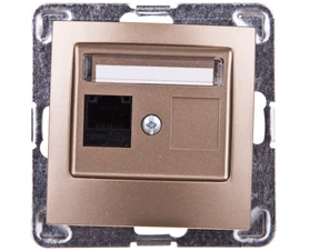 Ospel kompiuterio lizdas Impresja vienvietis RJ45 5e auksinis metalinis (GPK-1Y/K/m/28)