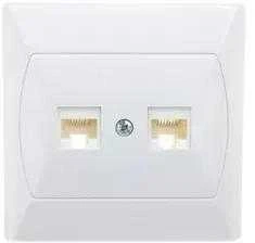 Ospel Accent kompiuterio lizdas dvigubas RJ45 5e Forex baltas (GPK-2A/F/00)