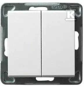 Ospel dvigubas jungiklis Sonata 10AX IP20 baltas (ŁP-17R/m/00)