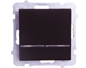 Ospel Unipolinis jungiklis Sonata 16AX IP20 su juodo metalo apšvietimu (ŁP-1RS/m/33)