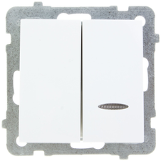Ospel ŁP-2GS/m/00 AS Žvakidės jungiklis su baltu apšvietimu ŁP-2GS/m/00