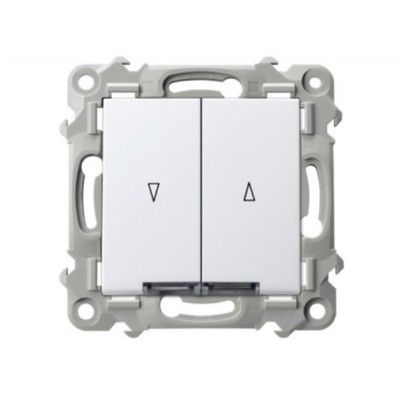 Ospel ŁP-7ZS/m/00 SZAFIR Roletų jungiklis, paprastai atidarytas, su baltu apšvietimu, baltas ŁP-7ZS/m/00