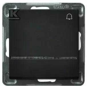 Ospel Bell mygtukas Sonata 10AX IP20 su juodo metalo apšvietimu (ŁP-6RS/m/33)