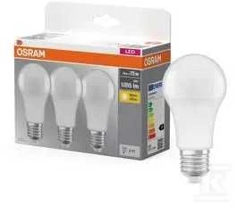 LED lemputė Osram CLA75 10W E27 3 vnt. šilta balta