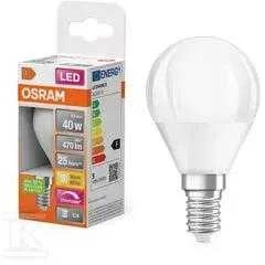 LED lempa Osram, P45, 4.5W, E14, 827, 470lm, dim, mat