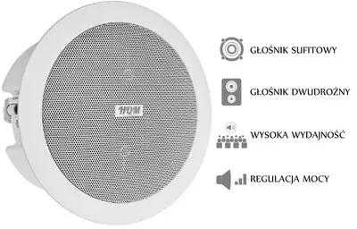 PA LUBINIS GARSIAKARIASIS HQM-SOZ1024 10W 100V Baltas