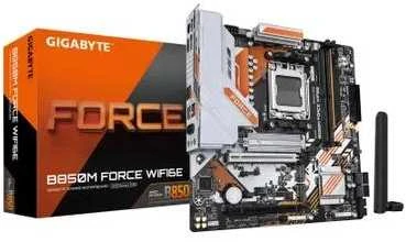 Pagrindinė plokštė „Gigabyte B850M FORCE WIFI6E“ (1.0 rev.) | Procesorių šeima AMD | Procesoriaus lizdas AM5 | DDR5 | Palaikomos kietojo disko sąsajos SATA, M.2 | SATA jungčių skaičius 4