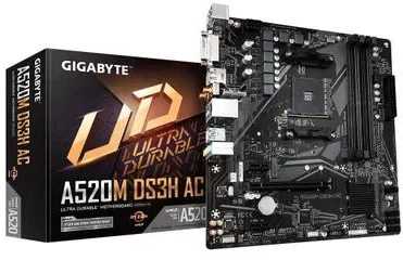 Pagrindinė plokštė GIGABYTE A520M DS3H AC AM4 1xHDMI 1xDP