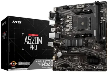 Pagrindinė plokštė MSI | A520M PRO | Processor family AMD | Processor socket AM4 | DDR4 | Atminties lizdai 2 | Chipset AMD A | Micro ATX
