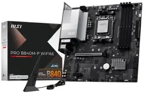 Pagrindinė plokštė MSI PRO B840M-P WIFI6E | Procesorių šeima AMD | Procesoriaus lizdas AM5 | DDR5 | Palaikomos kietojo disko sąsajos SATA, M.2 | SATA jungčių skaičius 4 | ATNAUJINTOS ORIGINALIOS PAKUOTĖS IR PRIEDAI, PRIDEDAMA GALINĖ SKYDELIO DALIS