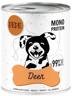 PAKA ZWIERZAKA PEPE Venison mono – šlapias ėdalas šunims – 800g