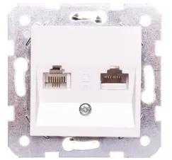 Panasonic Viko KARRE Elektroninis lizdas RJ11 / RJ45 kat 5E, baltas (90963635)