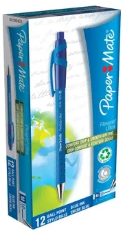 Carruzzo Papermate FlexGrip Ultra RT Mėlyna Paspaudžiamas tušinukas Vidutinis 12 vnt