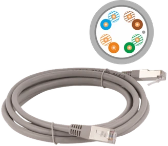 Patch-cord F/UTP kat.5e PVC 0.5m pilka ALANTEC