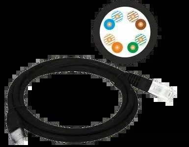 A Lan Technologie Alantec A-LAN KKU5CZA0.5 tinklo kabelis, juodas, 0.5 m, Cat5e U/UTP (UTP)