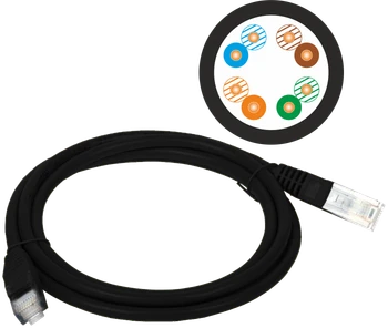 A Lan Technologie Alantec A-LAN KKU5CZA0.5 tinklo kabelis, juodas, 0.5 m, Cat5e U/UTP (UTP)