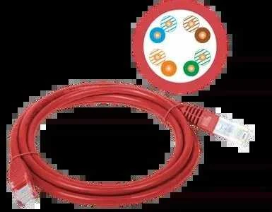 Patch-cord U/UTP kat.5e PVC 0.5m raudona ALANTEC